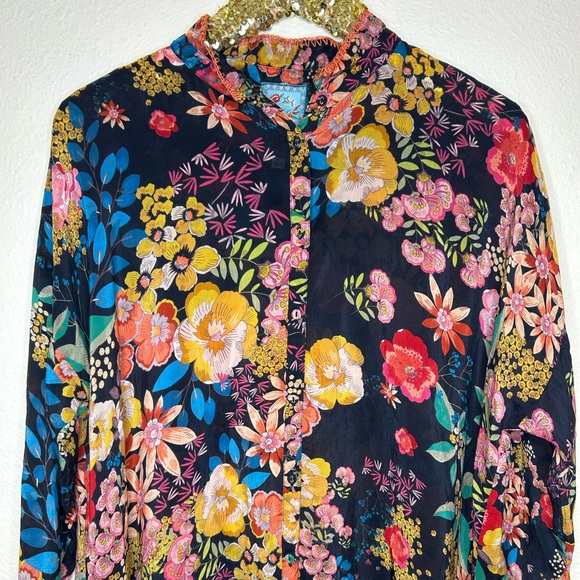 Johnny Was The Audrey Multicolor Floral Blouse M - Picture 2 of 7
